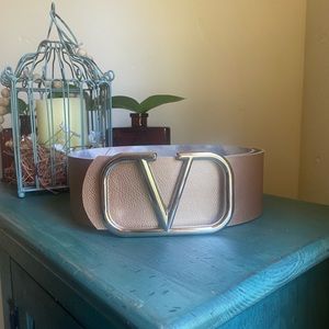 Beige two sided belt designer belt